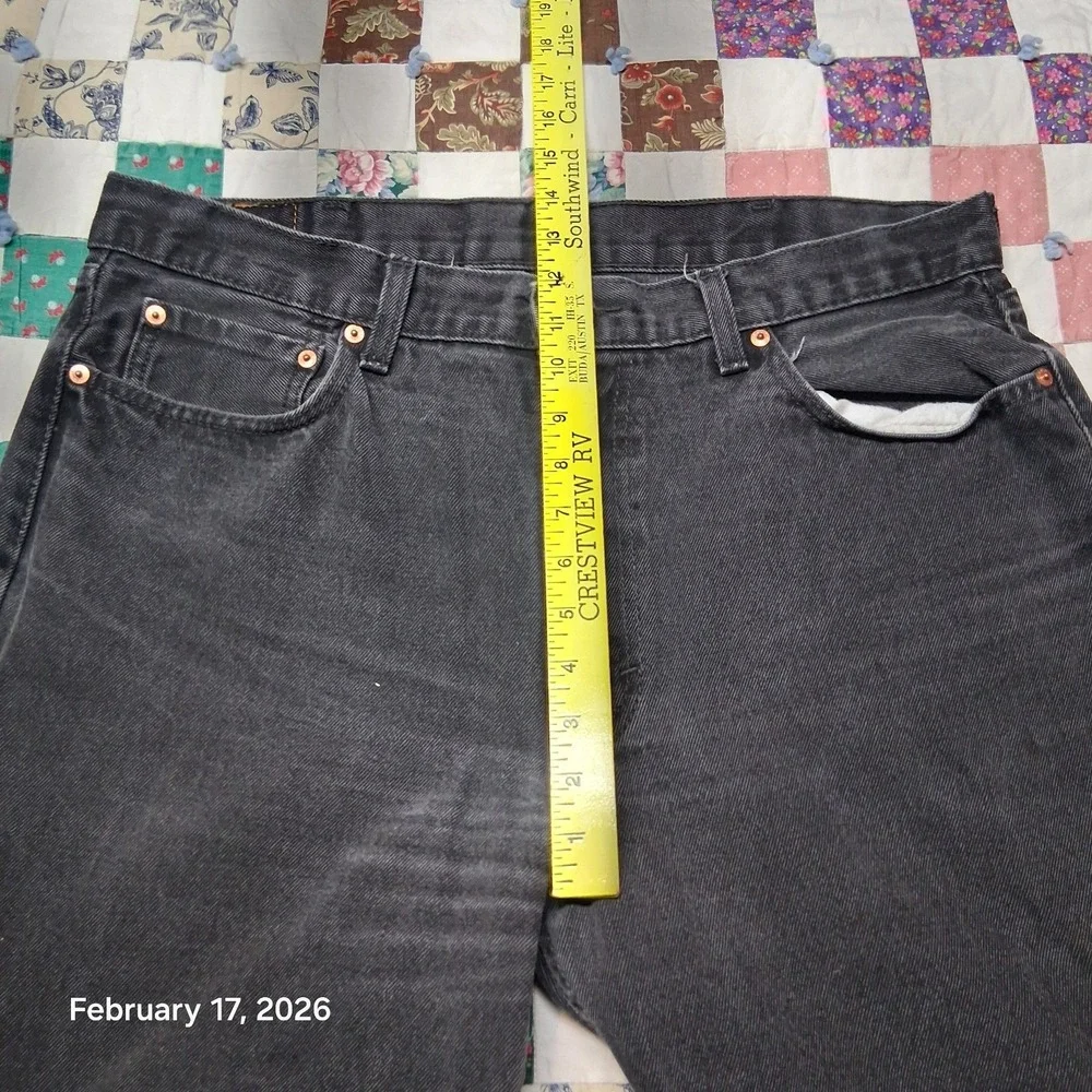 Levi 550 Jeans Men 38x34 Black Relaxed Tapered Denim Casual‎ Work Pants